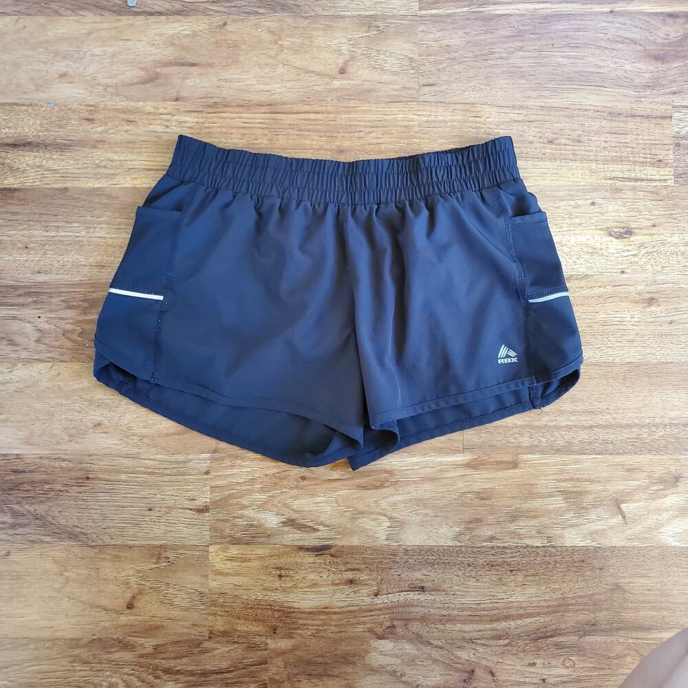 RBX Shorts Size Medium Lined Running Black Mid Rise